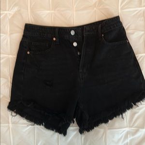 Black jean shorts